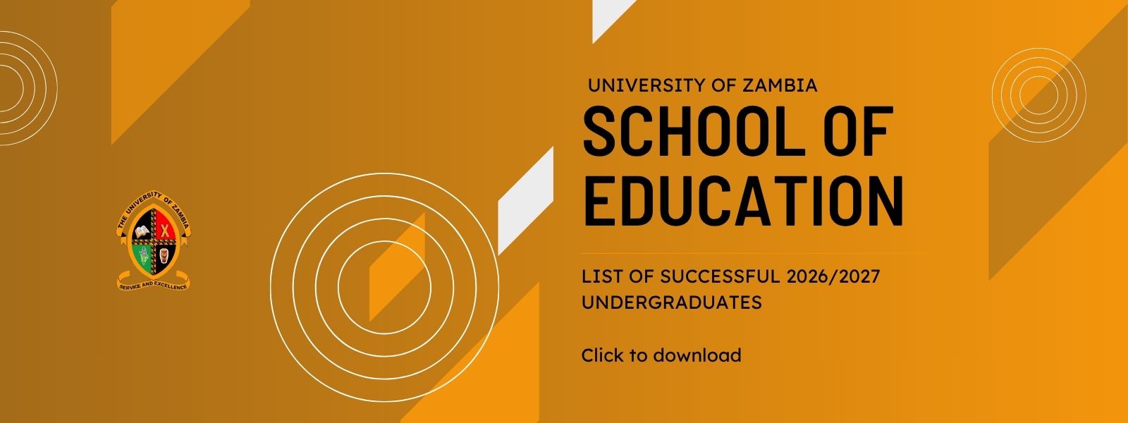 School of Education 2026/2027 List of Succesful Undergraduate